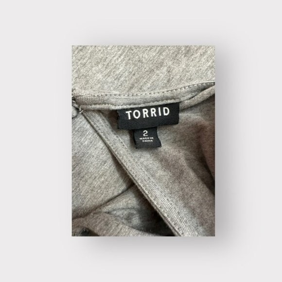 Women’s Torrid Heather Grey Midi Jersey Trapeze Dress 2 - Picture 11 of 12